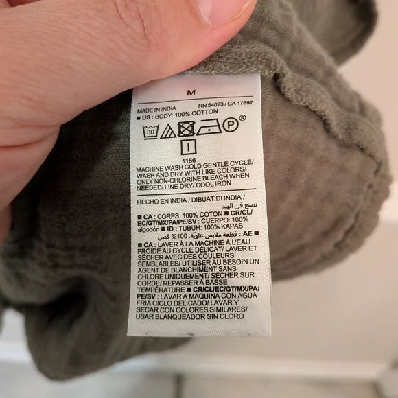 Old Navy Olive Tiered V-Neck Mini Dress 100% Cotton Natural Fibers - Picture 3 of 7